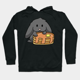 Cute Bunny Pancakes black Hoodie